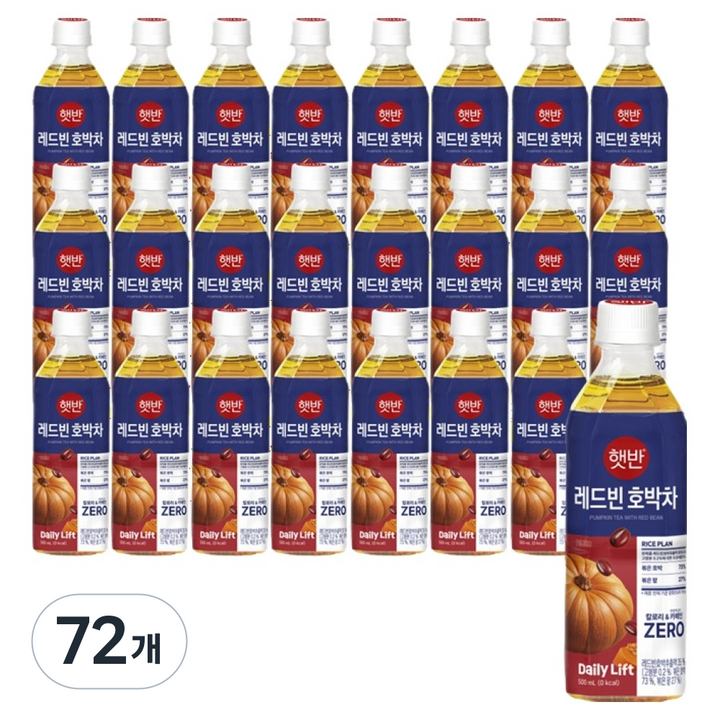 햇반 매일 마시는 제로칼로리 제로카페인 레드빈 호박차, 72개, 500ml