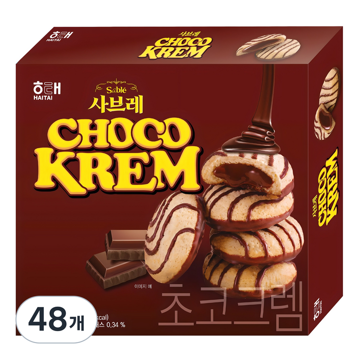 해태제과 사브레 초코크렘, 204g, 48개