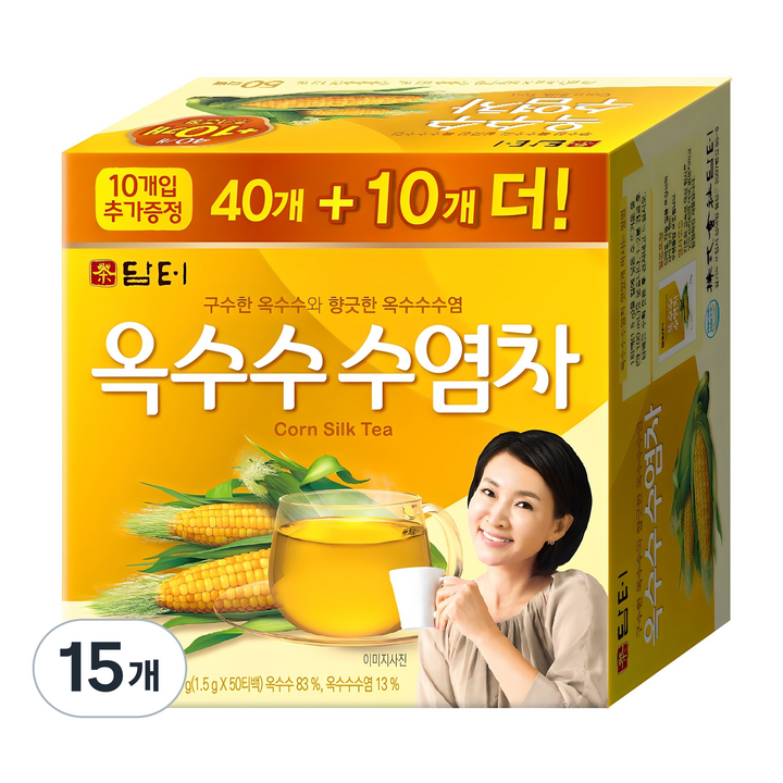담터 옥수수 수염차, 1.5g, 50개입, 15개