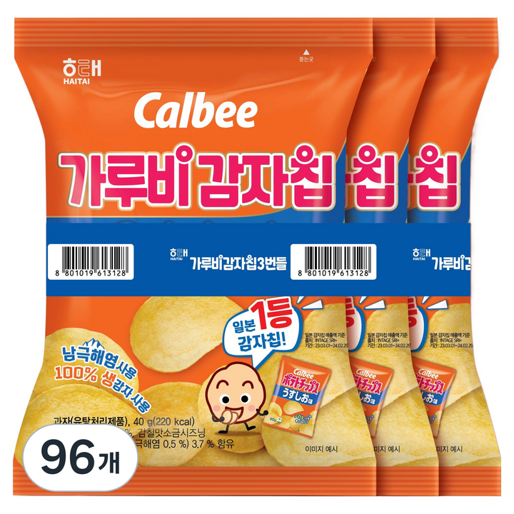 가루비 감자칩 오리지널, 40g, 96개