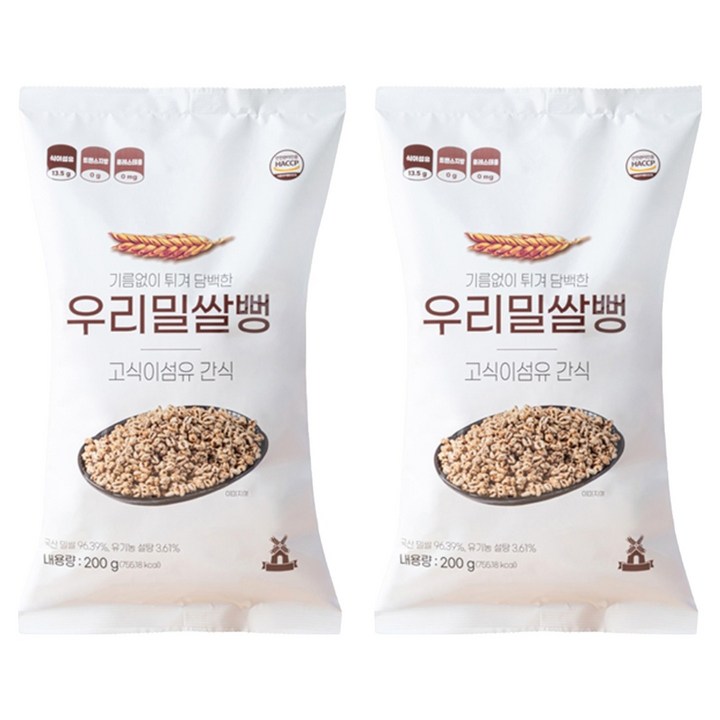 우리밀쌀뻥, 200g, 2개