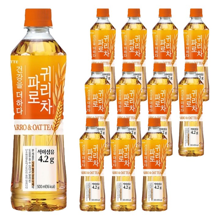 롯데칠성음료 더하다 파로귀리차, 12개, 500ml