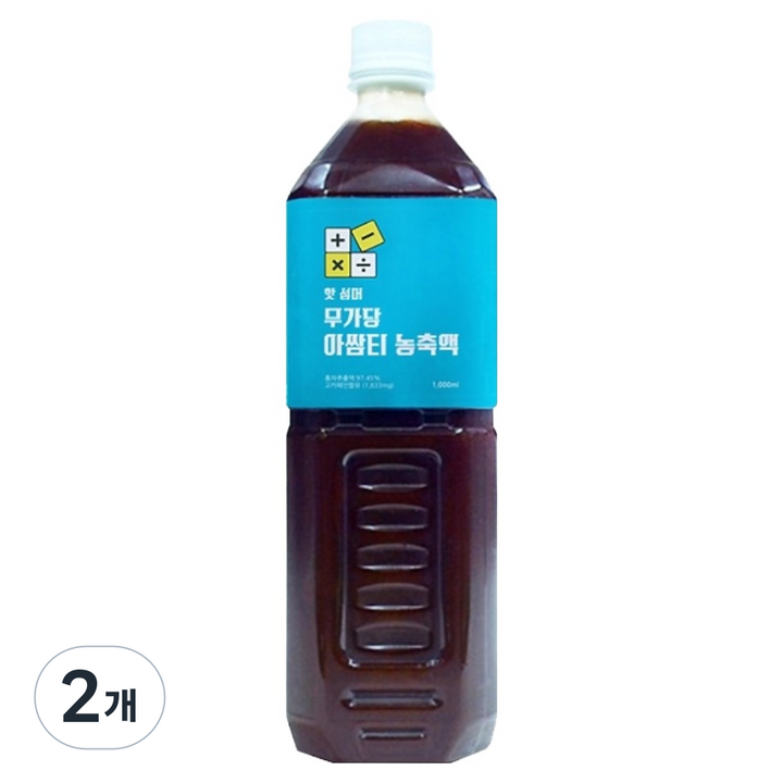 빅트레인 핫섬머 무가당 아쌈티농축액, 2개, 1L