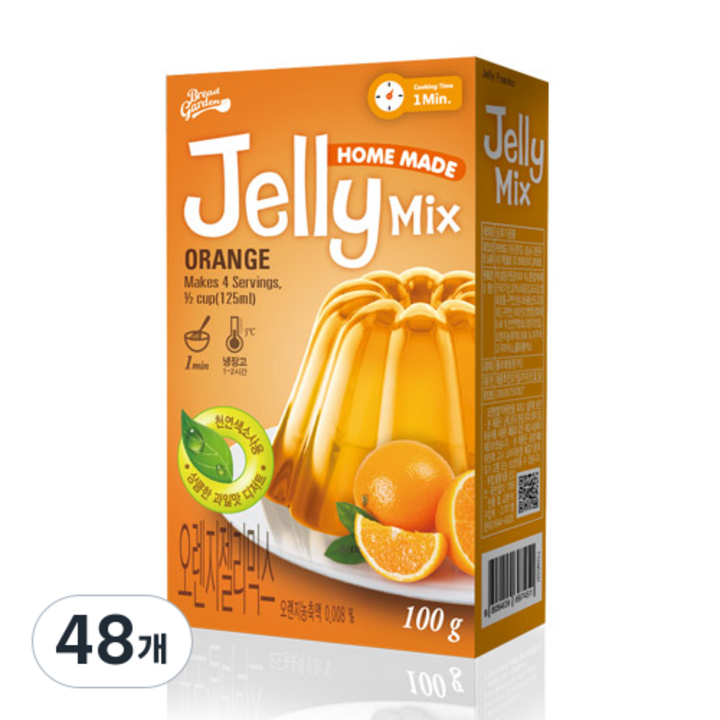 브레드가든 오렌지젤리믹스 젤리만들기, 100g, 48개