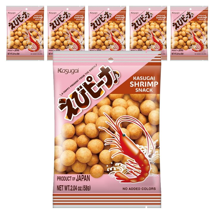 카수가이 에비 피넛 새우과자, 58g, 6개