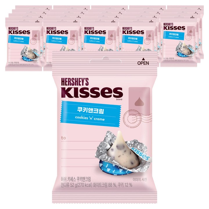 키세스 쿠키앤크림, 52g, 20개