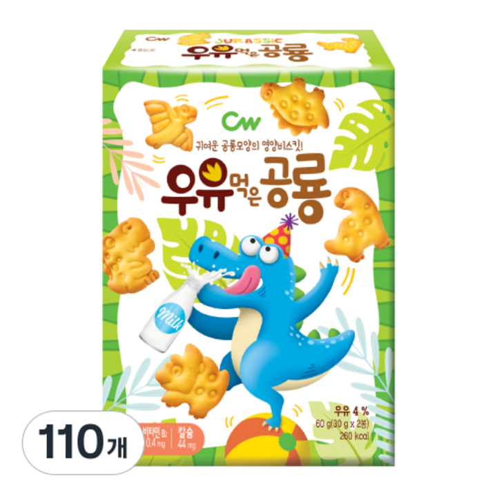 청우식품 우유먹은 공룡, 60g, 110개
