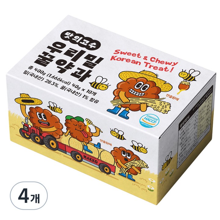 맛의고수 우리밀 꿀약과, 400g, 4개