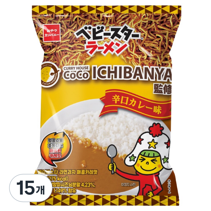 베이비스타 라면과자 매콤카레맛, 54g, 15개