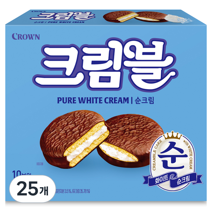 크라운 크림블 순크림, 300g, 25개