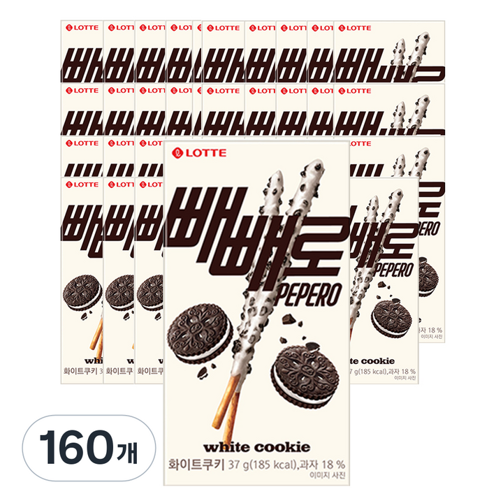 빼빼로 화이트 쿠키, 37g, 160개