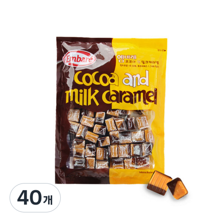 엠바레 코코아 앤 밀크 캐러멜, 350g, 40개