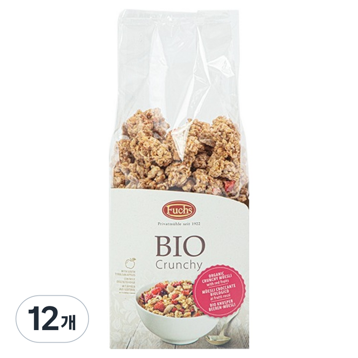 훅스 유기농 레드후르츠 크런치 시리얼, 350g, 12개