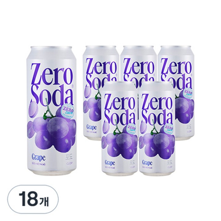 클룹 제로소다 포도, 500ml, 18개