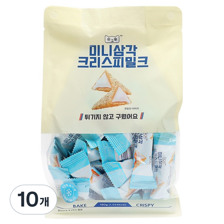 미니 삼각 크리스피 밀크 스낵, 190g, 10개