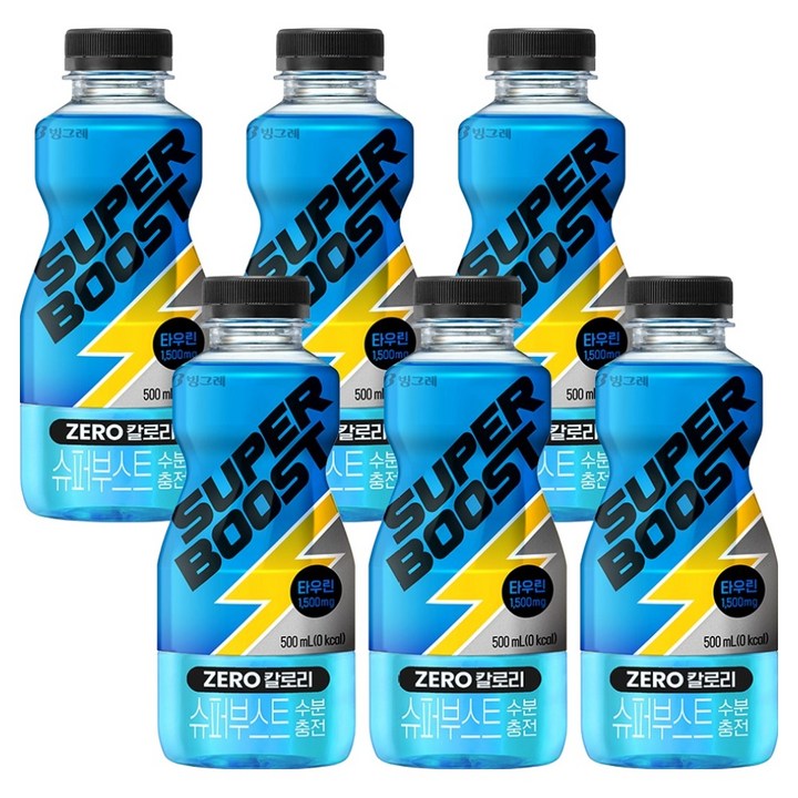 빙그레 슈퍼부스트 수분충전 에너지음료, 500ml, 6개