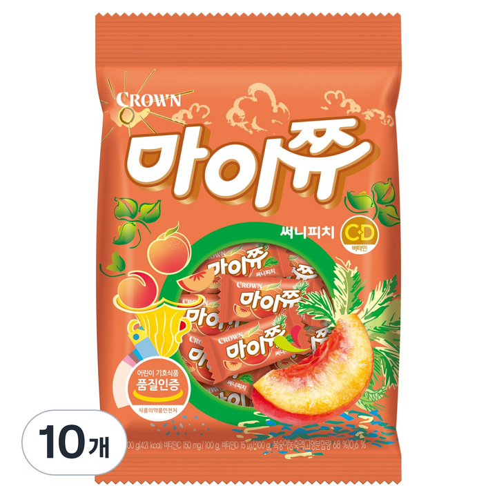 마이쮸 써니피치 필로우, 10개, 100g
