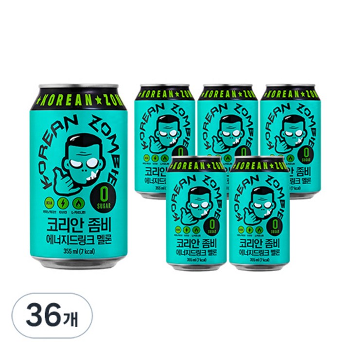 코리안좀비 정찬성 에너지드링크 멜론, 355ml, 36개