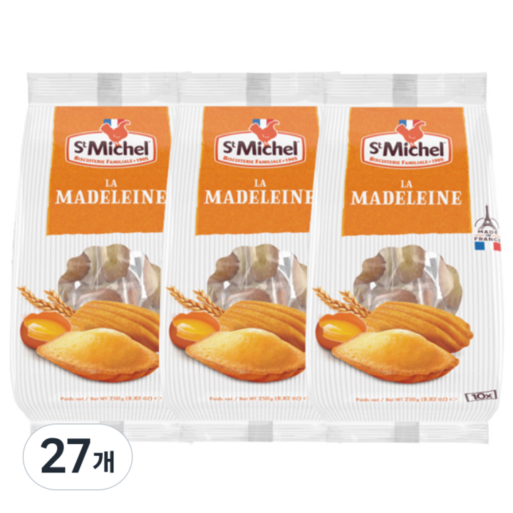 생미쉘 마들렝 빵, 250g, 27개