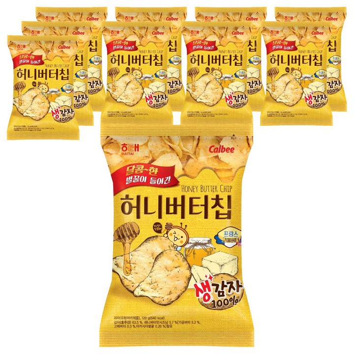 해태제과 허니버터칩, 120g, 10개