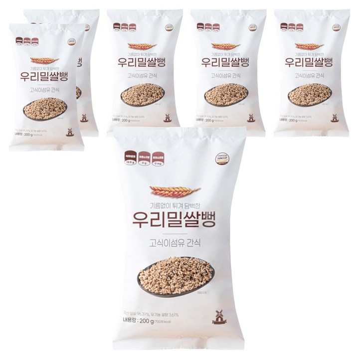 우리밀쌀뻥, 200g, 6개