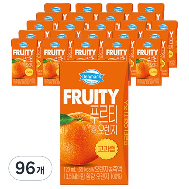 동원 푸르티 오렌지 과즙 주스, 120ml, 96개