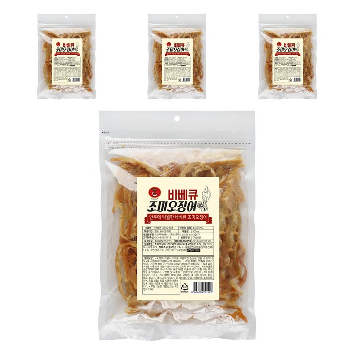 코주부 바베큐 조미오징어, 300g, 4개
