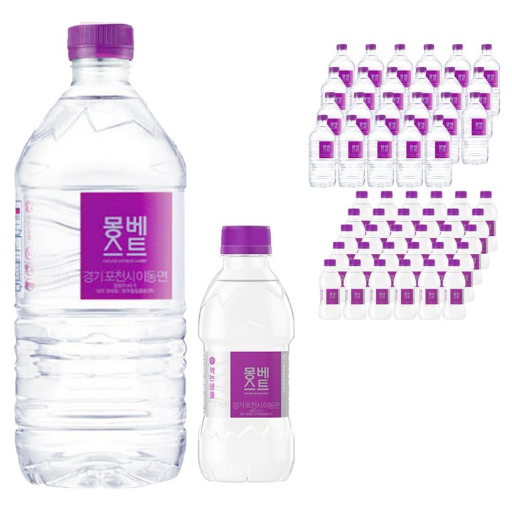 몽베스트 생수 330ml 80p + 1L 24p, 24개