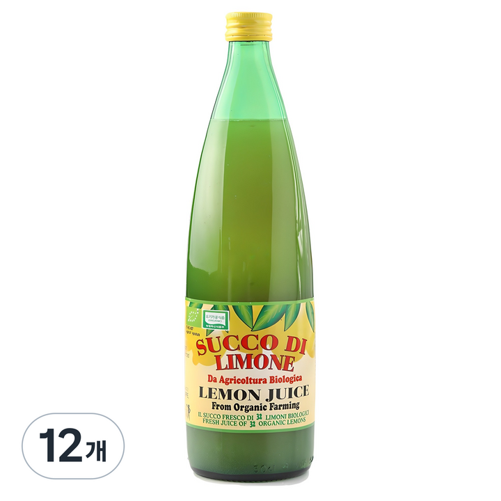 유로푸드 유기농 레몬주스, 1L, 12개