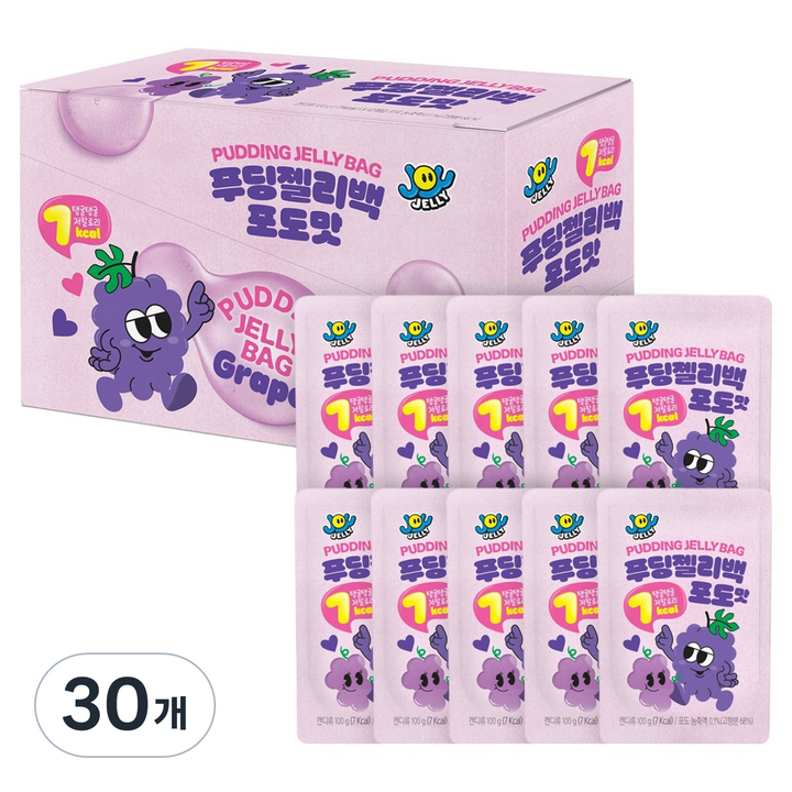 푸딩젤리백 포도맛, 100g, 30개
