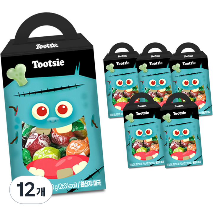 투시 참스 미니팝 할로윈데이 캔디, 70g, 12개