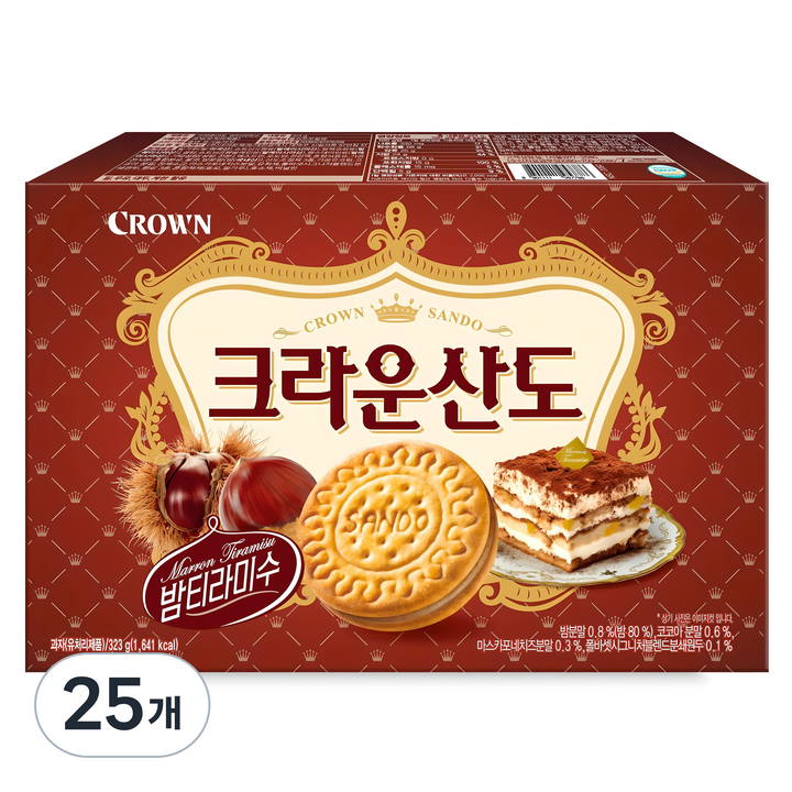 크라운산도 밤 티라미수, 323g, 25개