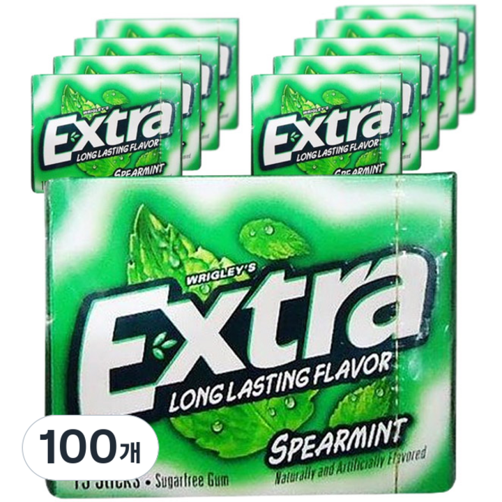 리글리 엑스트라 스피아민트 츄잉껌, 40.5g, 100개