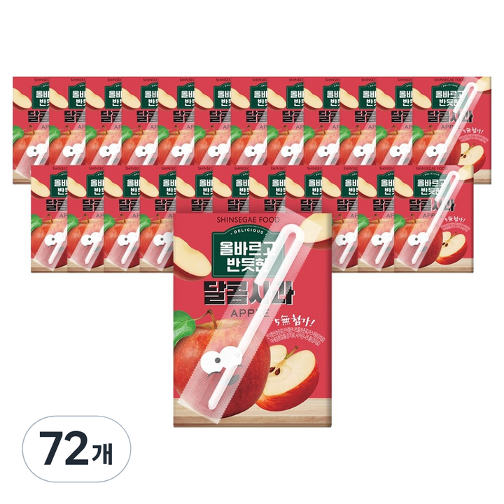 신세계푸드 올바르고 반듯한 달콤사과 주스, 120ml, 72개