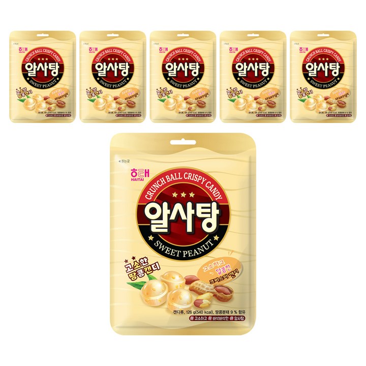 해태제과 알사탕, 126g, 6개