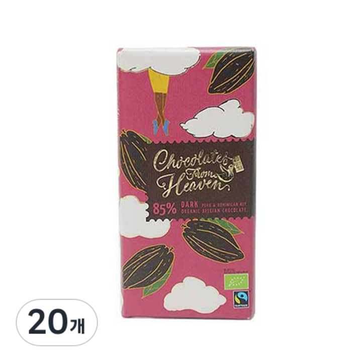 초콜릿프롬헤븐 유기농 다크 85% 초콜릿, 100g, 20개