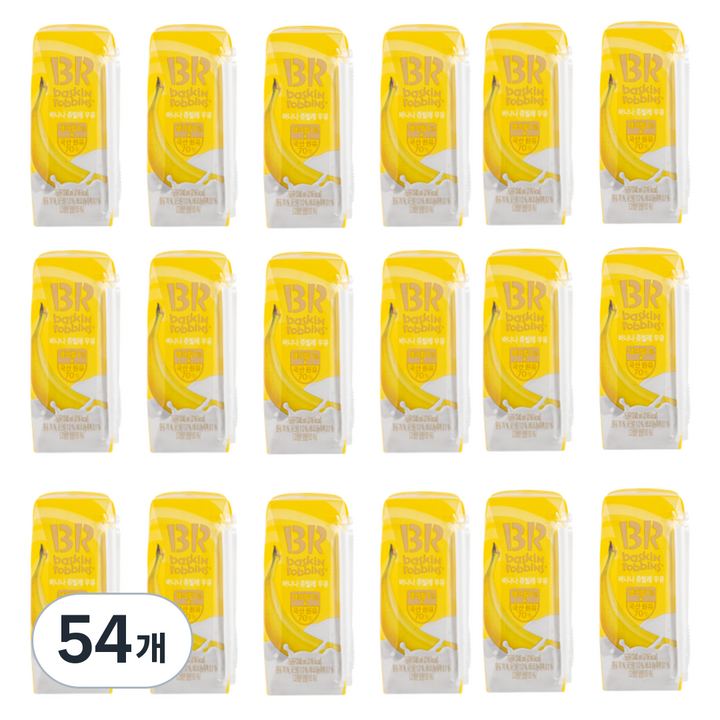 배스킨라빈스 바나나 쥬빌레 우유, 54개, 240ml