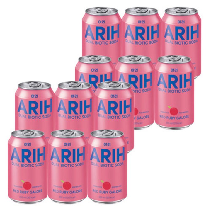 아리 듀얼바이오틱소다 레드 루비 칼로어, 12개, 355ml