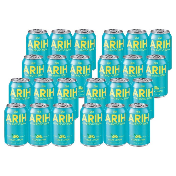 아리 듀얼바이오틱소다 클리어 레몬, 24개, 355ml