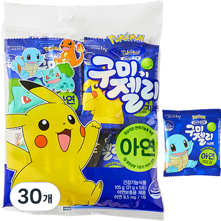 에치와이 브이푸드 구미젤리 사과맛 5p, 105g, 30개
