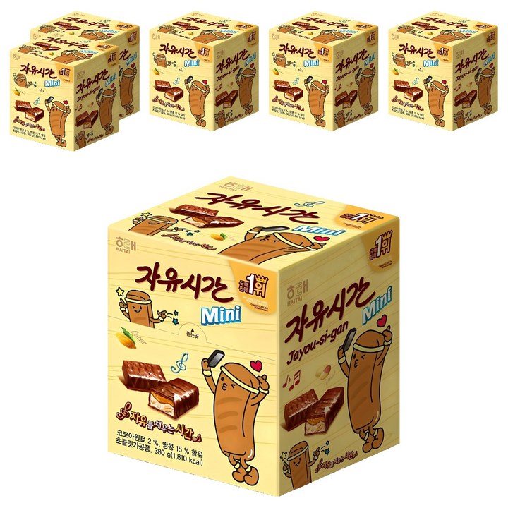 자유시간 미니 초콜릿, 380g, 6개