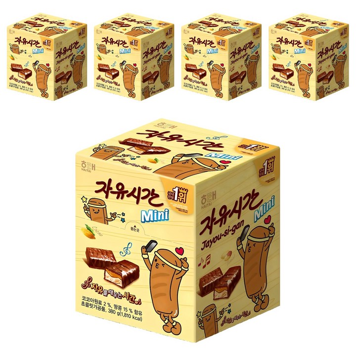 자유시간 미니 초콜릿, 380g, 5개