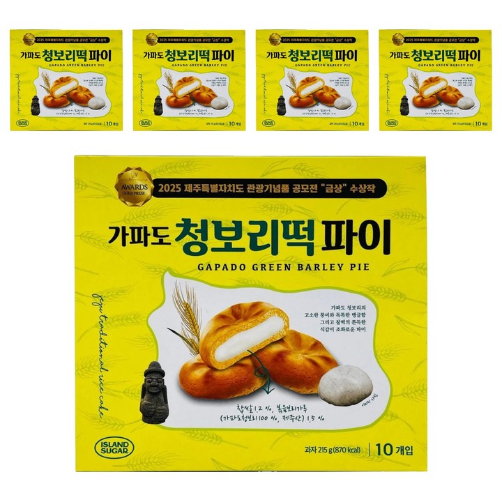 아일랜드슈가 가파도 청보리떡 파이 10p, 215g, 5개