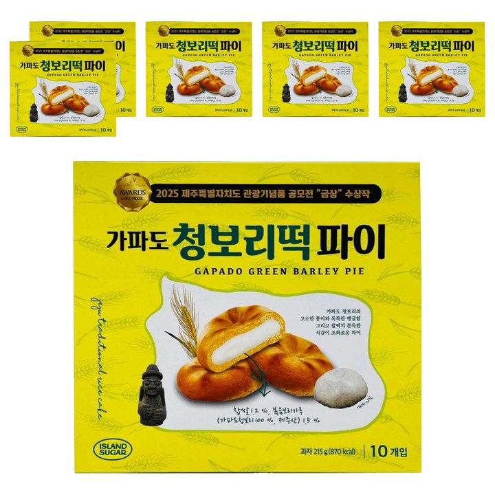 아일랜드슈가 가파도 청보리떡 파이 10p, 215g, 6개