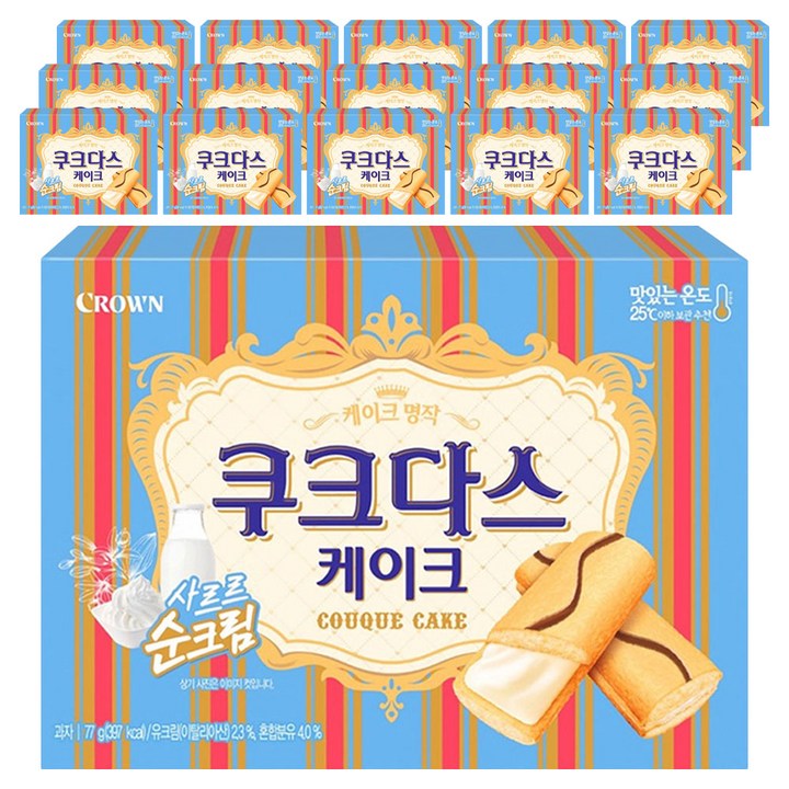 쿠크다스 케이크, 77g, 16개