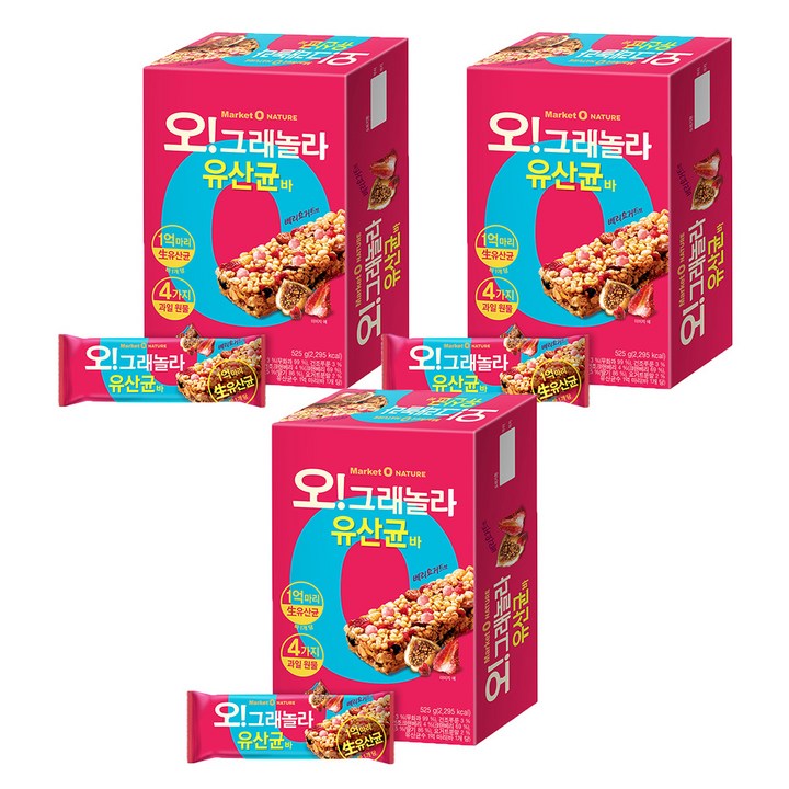 마켓오네이처 오 그래놀라 유산균바, 35g, 45개