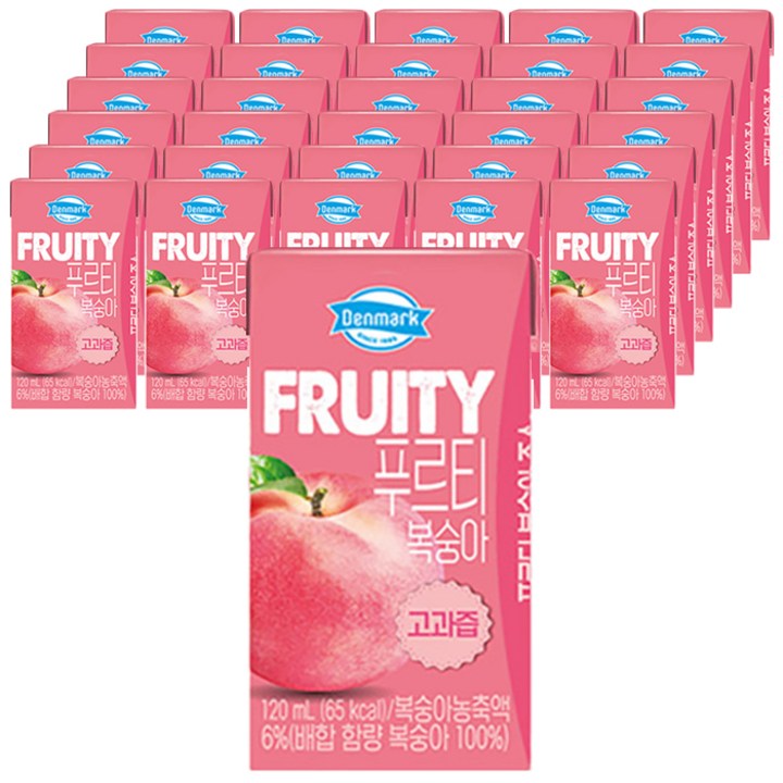 덴마크 푸르티 복숭아, 120ml, 48개