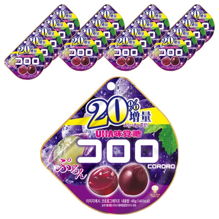 코로로 미카쿠도 포도맛 젤리, 48g, 18개