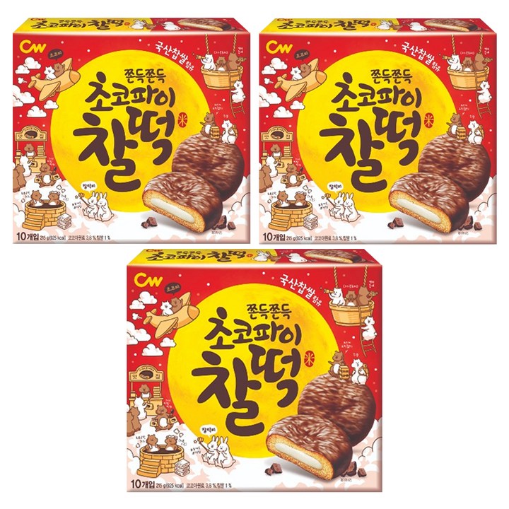 청우식품 초코파이찰떡 10p, 215g, 3개
