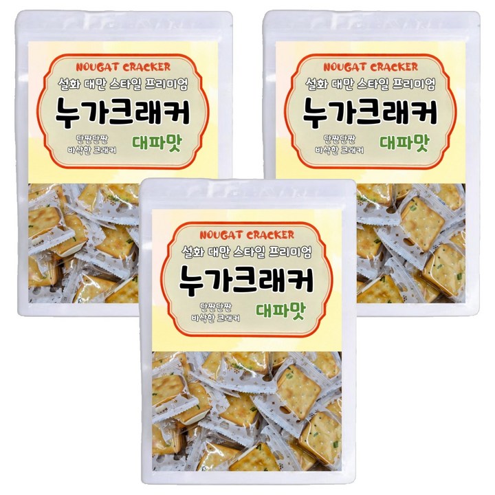 설화 대만 스타일 프리미엄 누가크래커 대파맛, 200g, 3개